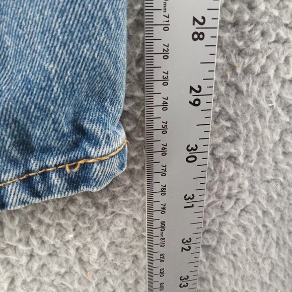 Levis 505 Jeans Mens 36x32 Blue‎ Light Wash Original Straight Leg Classic Denim - Picture 4 of 9
